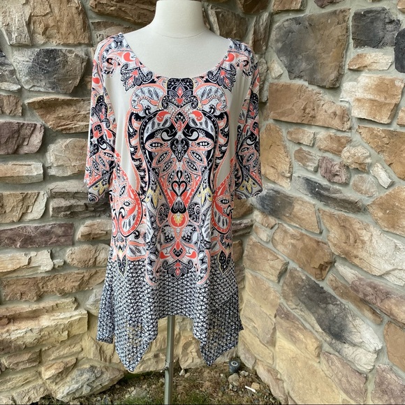 Style & Co. Spanish Gardens Madrid Scarf Tunic - Picture 4 of 15